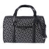 Michael Kors Jet Set Medium Duffle Bag Black Silver Logo Silver Metallic Michael Kors Handbags